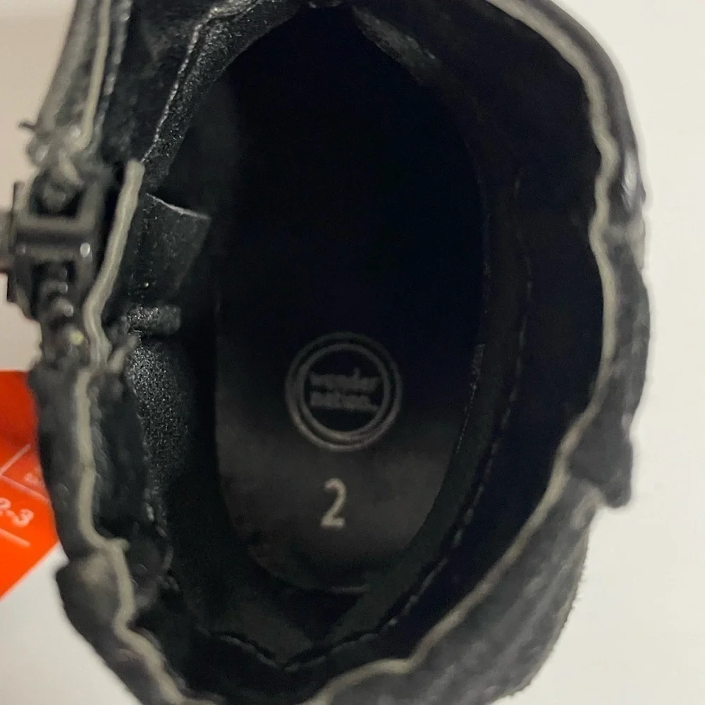 Wonder Nation Infant Girl Black Boots Size 2
